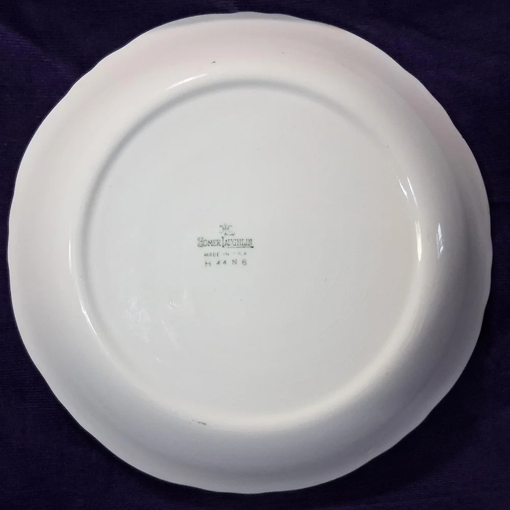 Vintage Homer Laughlin Dish Shallow Bowl Red Poppy Pattern Plate
